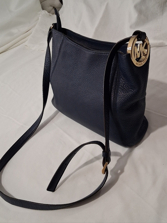 Michael Kors Handbags - Michael Kors Navy Pebbled Leather Crossbody Bag